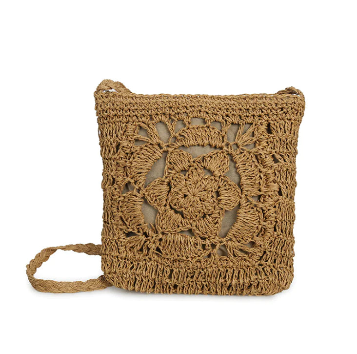 Chic Straw Crossbody Satchel
