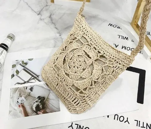 Chic Straw Crossbody Satchel