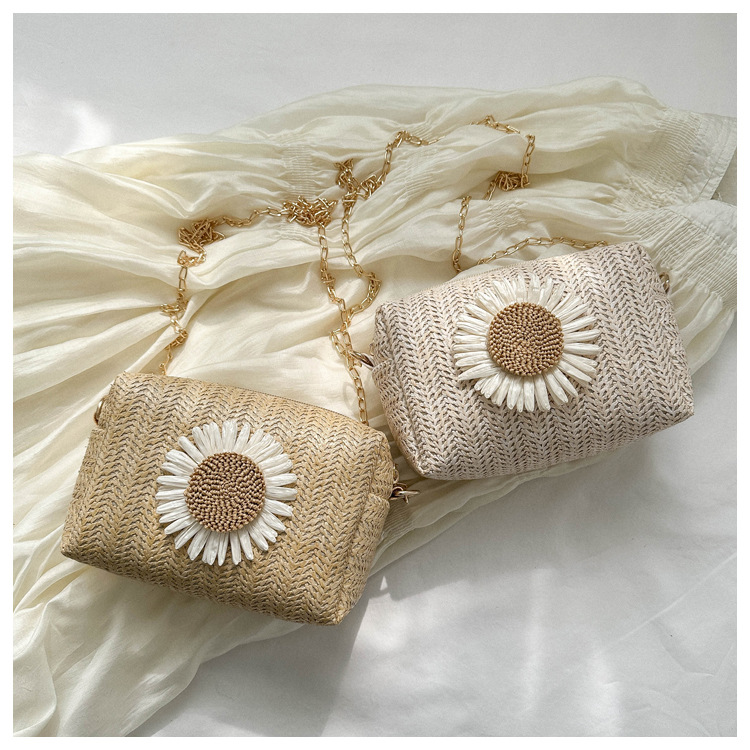 Floral Straw Crossbody