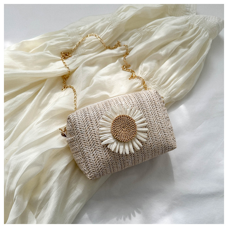 Floral Straw Crossbody