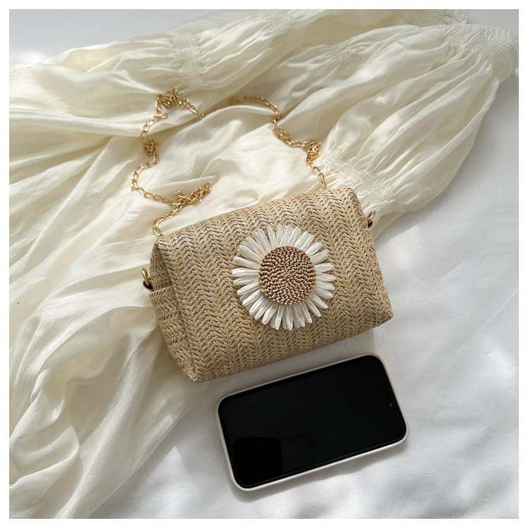 Floral Straw Crossbody
