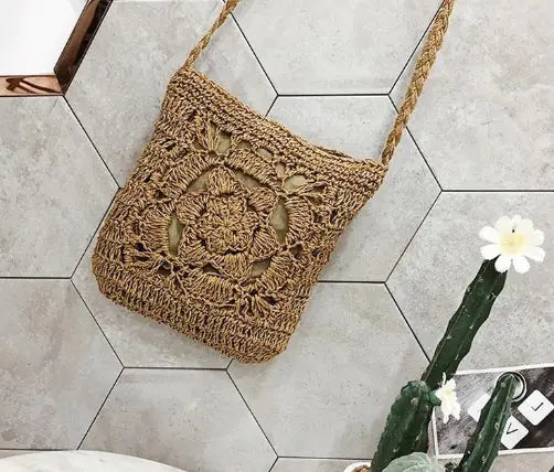 Chic Straw Crossbody Satchel